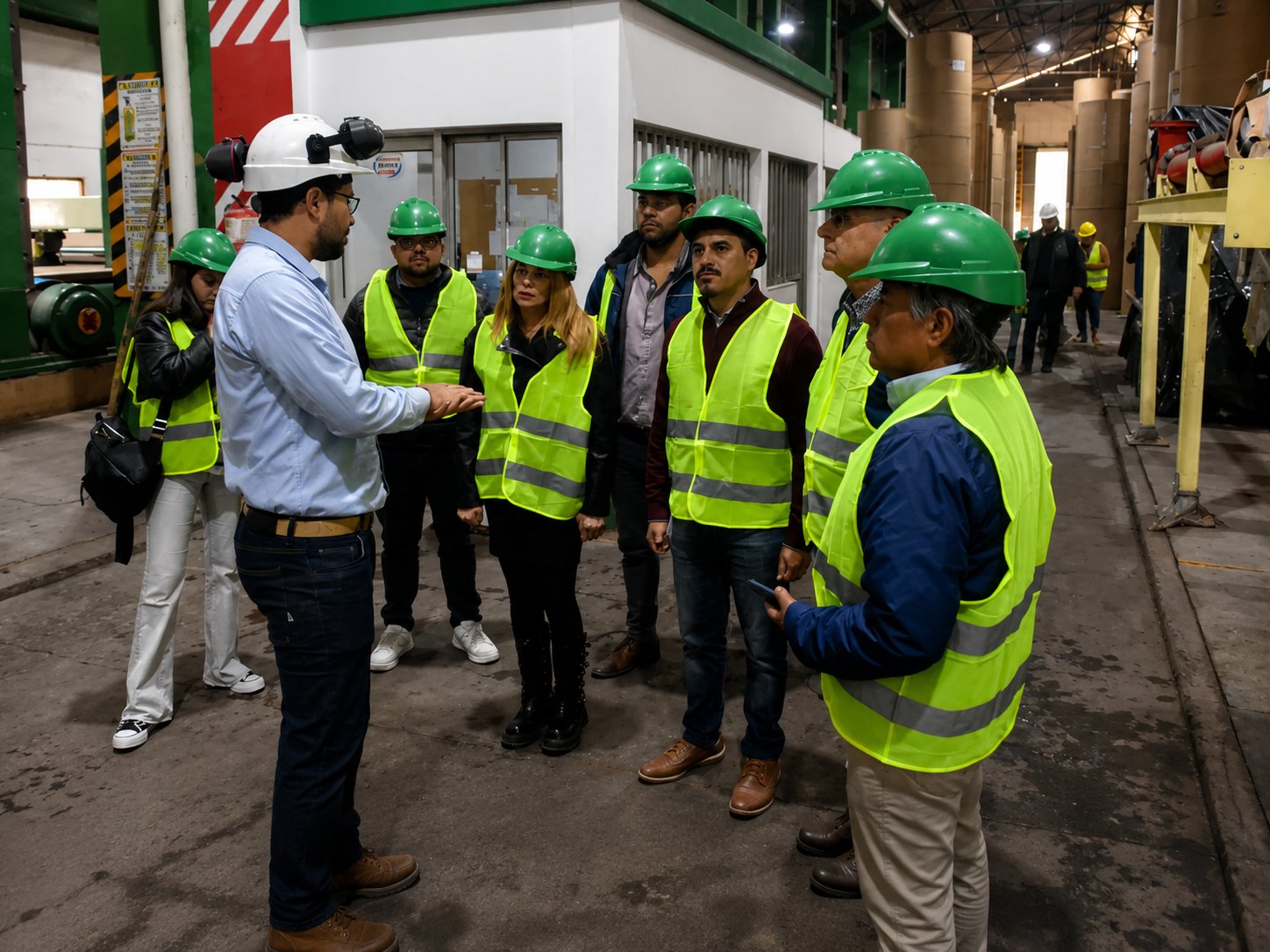Legisladores recorriendo la planta de Papelera del NOA en Río Blanco